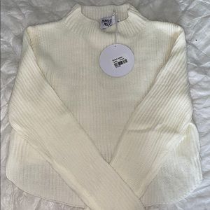 Princess Polly Cream Cropped Sweater